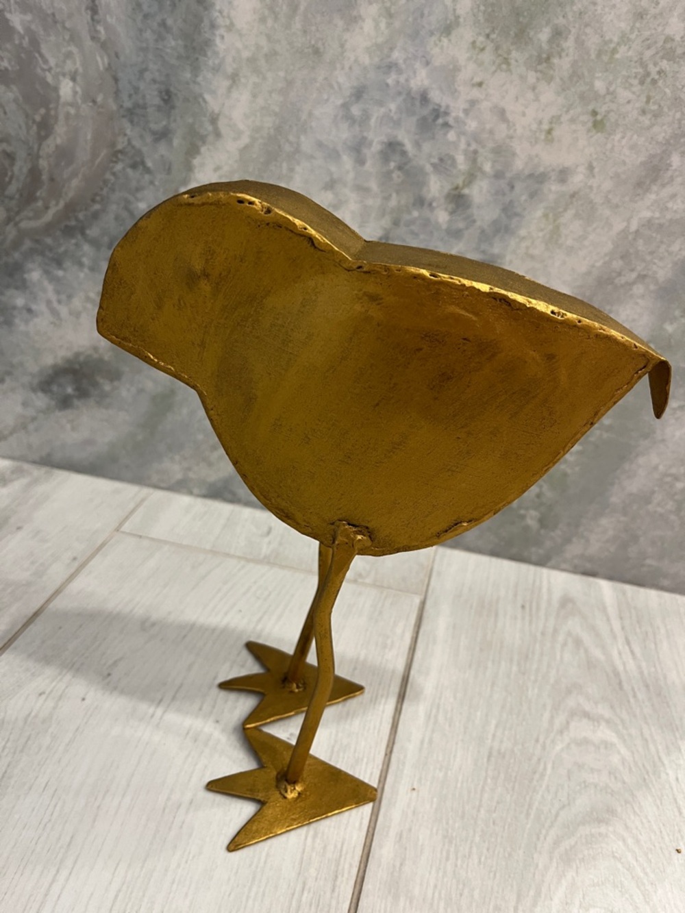 Gold Metal Bird Set - Trio of Decorative Gilded Sculptures - Picture 8 of 13